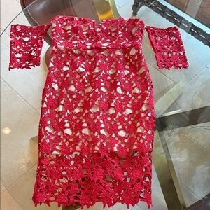 Elegant Red Lace Dress
